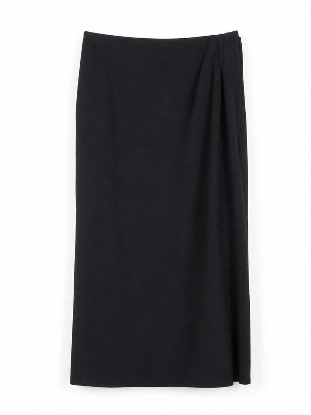 Linda Allard Ellen Tracy Black Wool Wrap Skirt Size 12